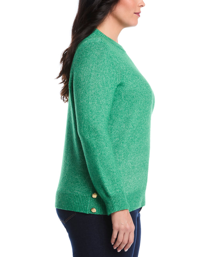 Plus Size Crew Neck Novelty Sweater (Jolly Green) 