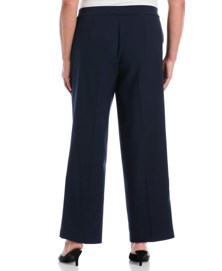 Plus Size Wide Leg Novelty Belt Pant (Black Iris) 