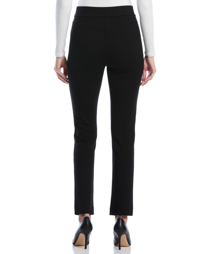 Petite Ponte Slim Leg Pant (Black) 