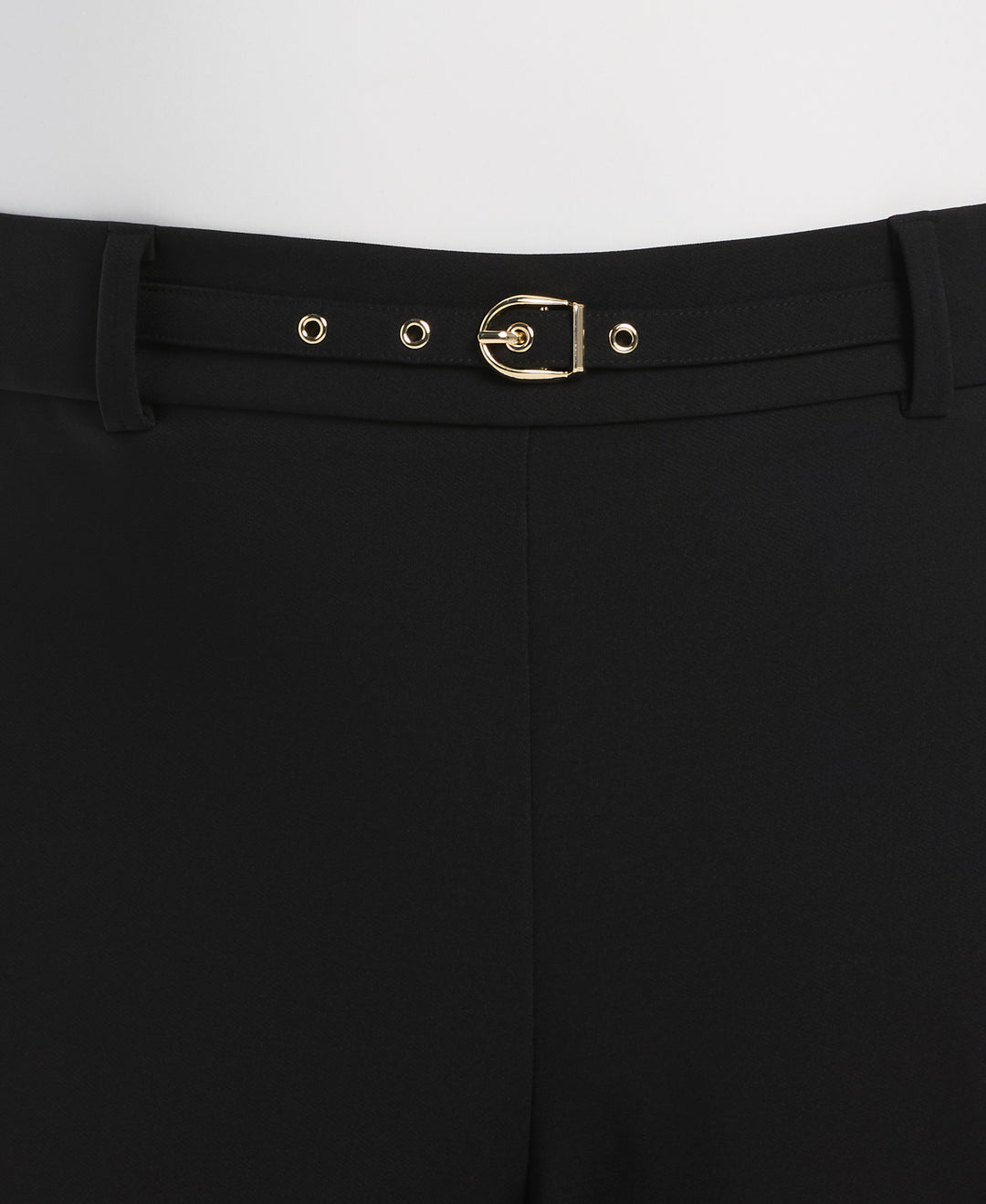 Plus Size Wide Leg Novelty Belt Pant (Black) 