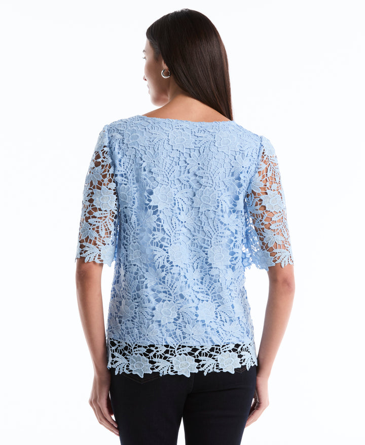 Scalloped Lace Top (Cerulean) 