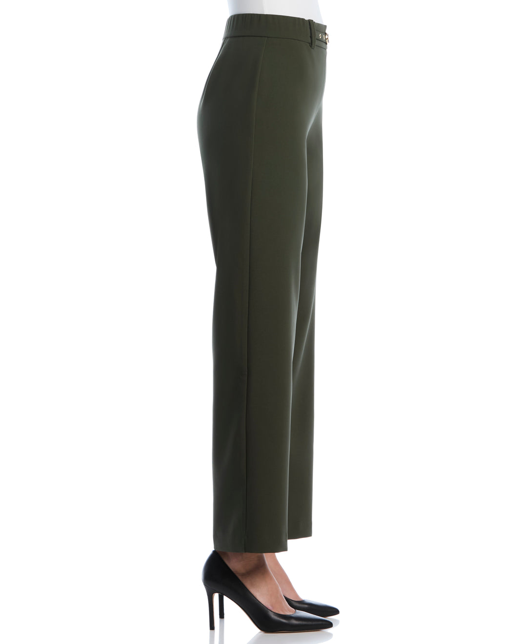 Wide Leg Novelty Belt Pant (Forest Night) 
