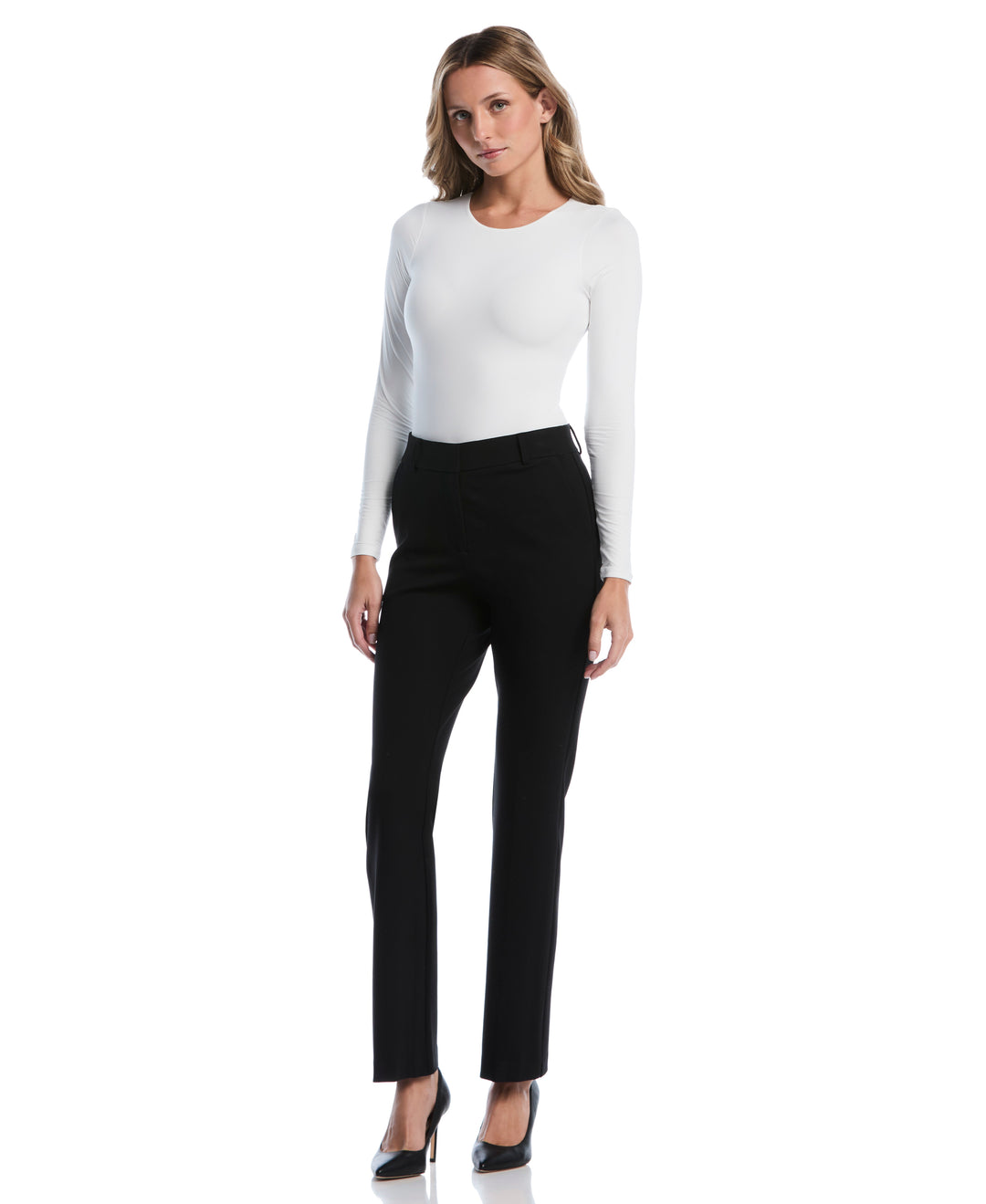 Fly Front Bootcut Pant (Black) 