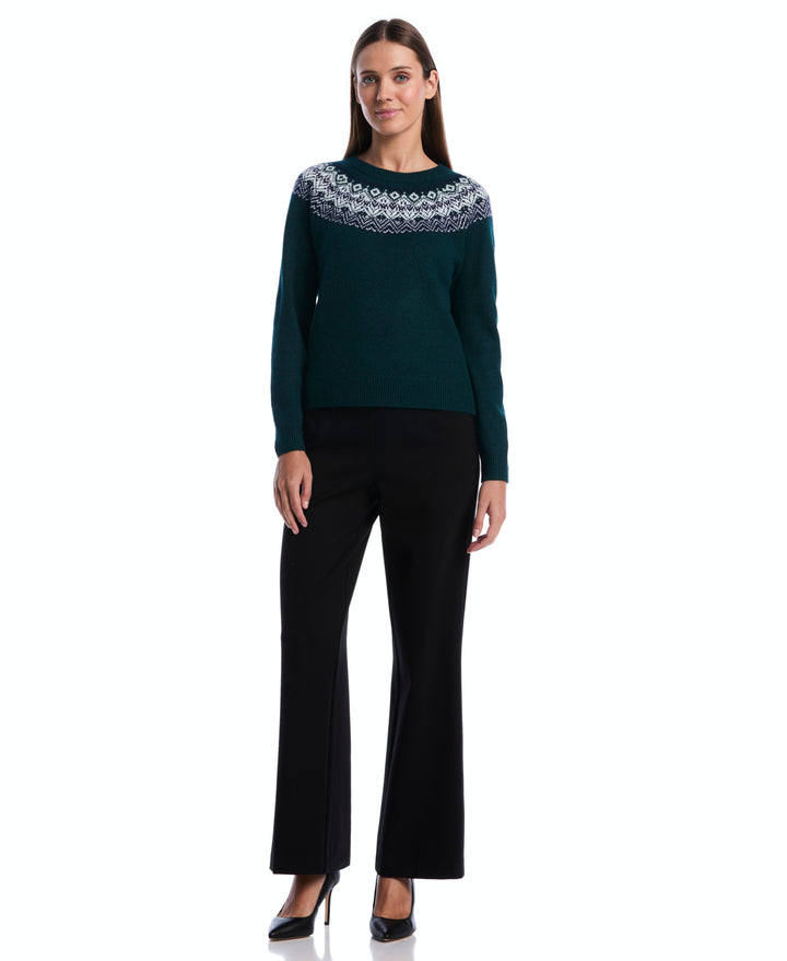 Fair Isle Crew Neck Sweater (Ponderosa Pine) 