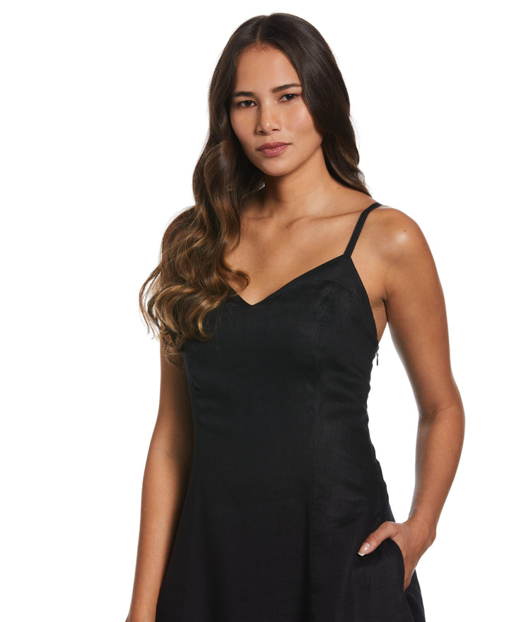 A-Line Linen Dress (Black) 