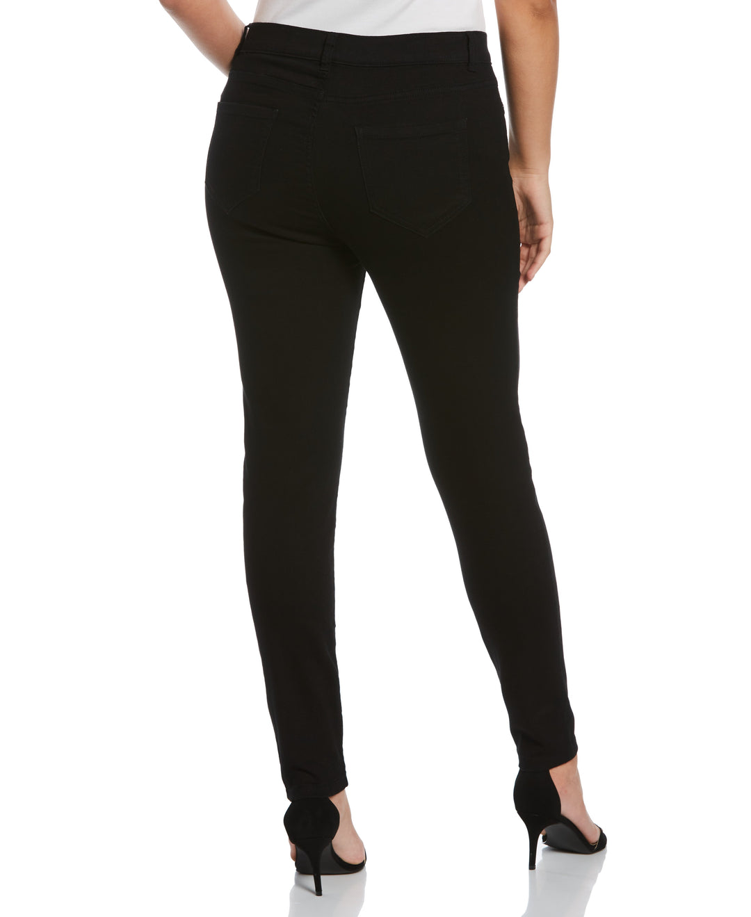 Fly Front Skinny Black Ankle Jean (Black) 