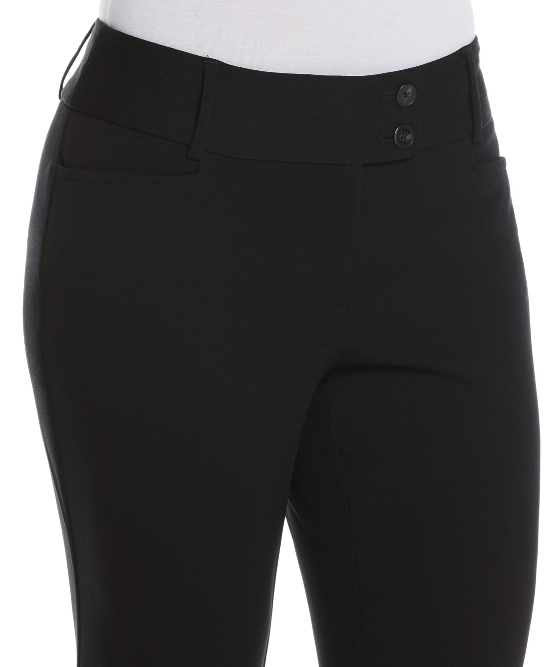 GABARDINE BOOTCUT PANT - CURVY FIT (Black) 