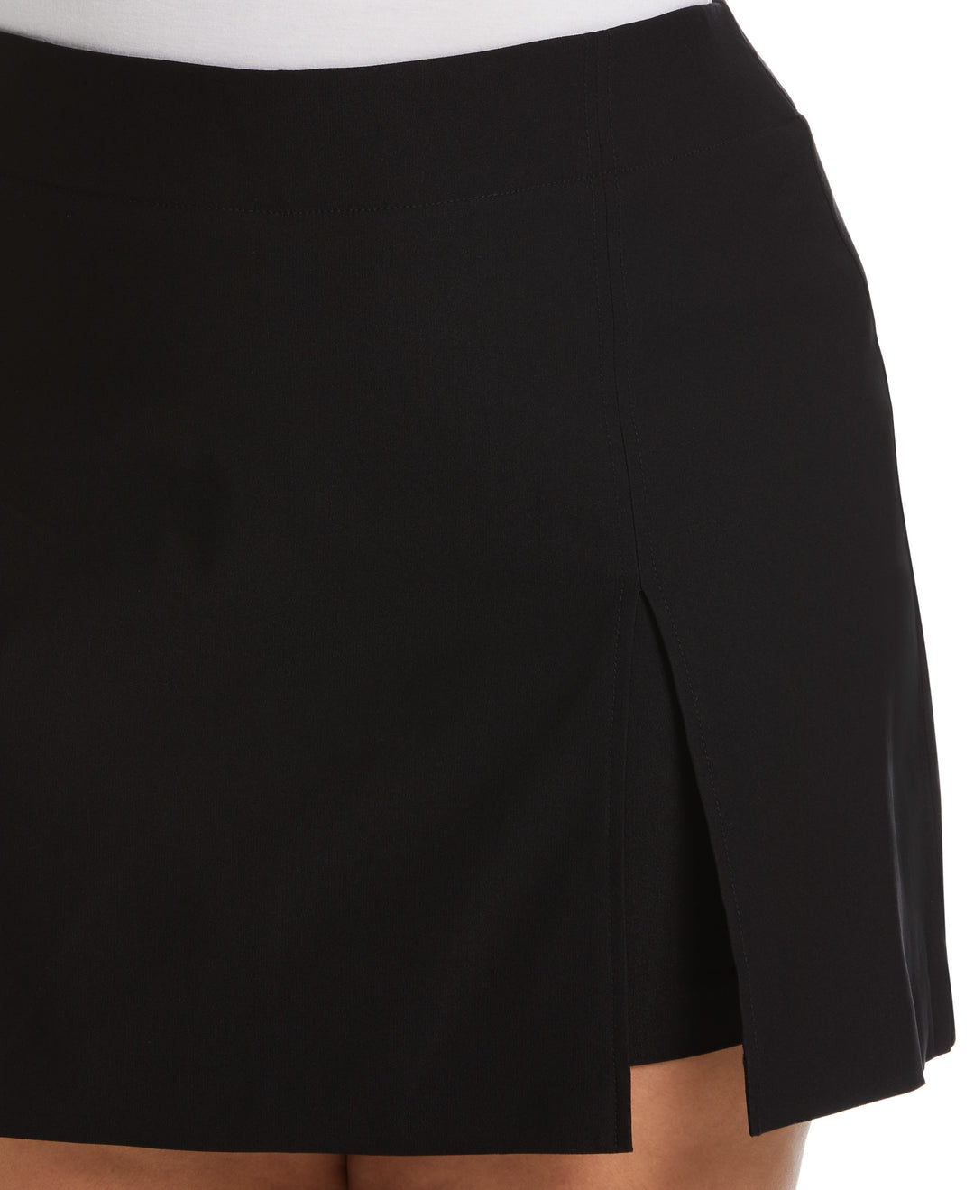 Modern Fit Skort with Front Slit (Black) 