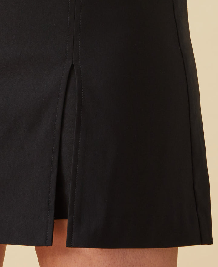 Modern Fit Skort with Front Slit (Black) 