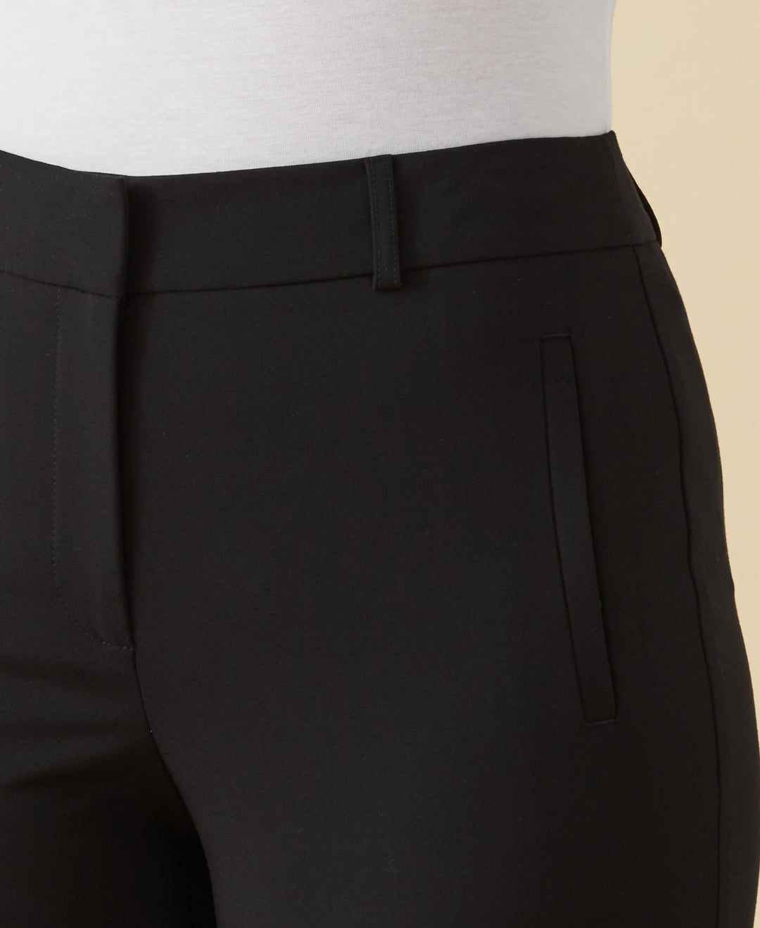 Classic Fit Clean Straight Leg Ankle Pant (Black) 