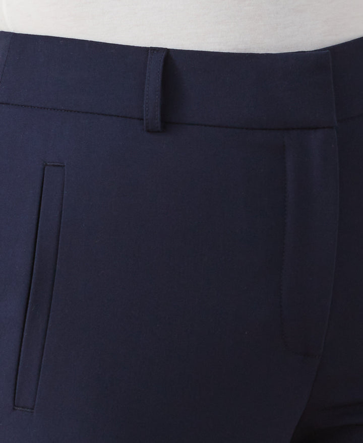 Classic Fit Clean Straight Leg Ankle Pant (Navy) 