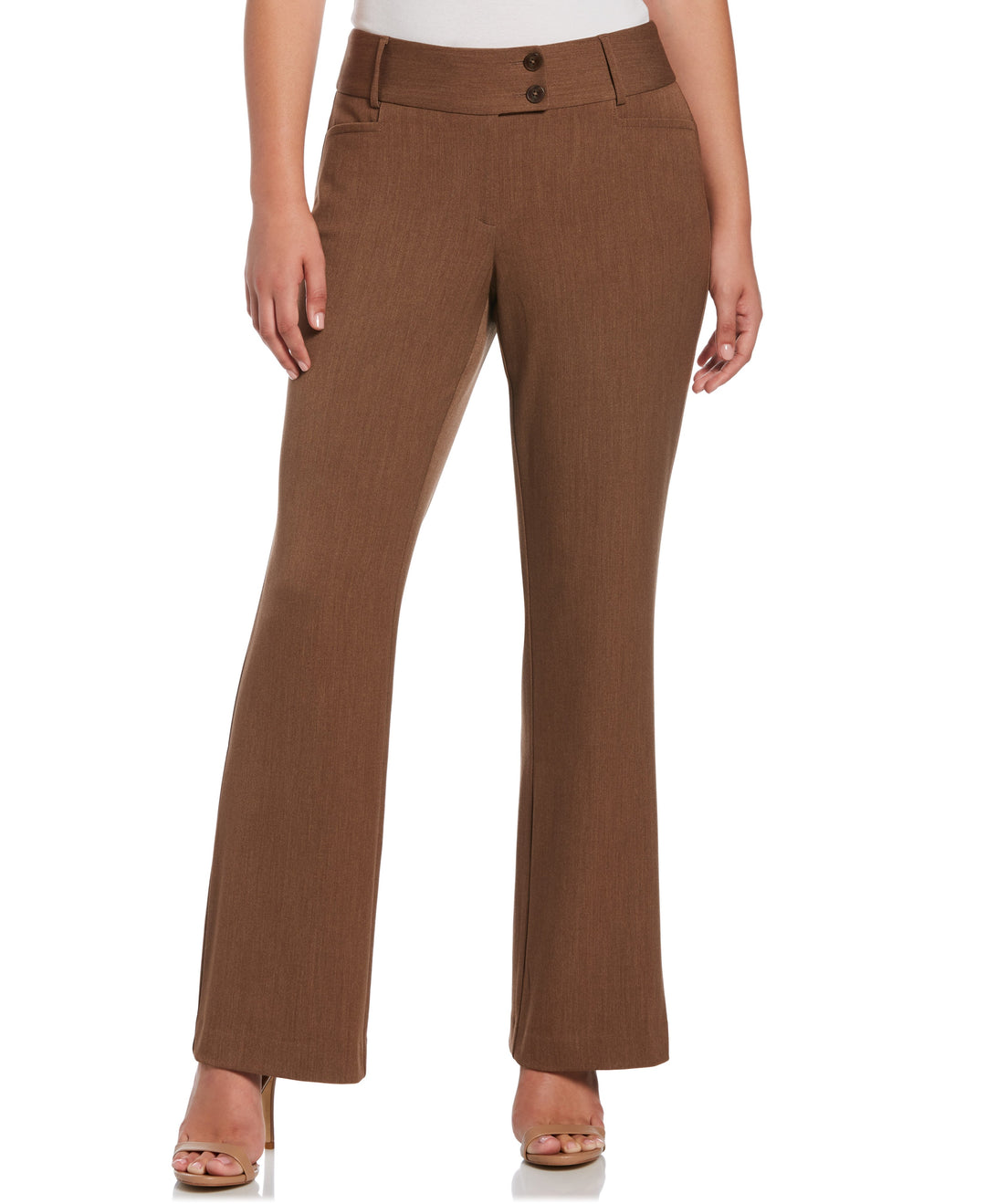 GABARDINE BOOTCUT PANT - CURVY FIT (Coffee Melange) 