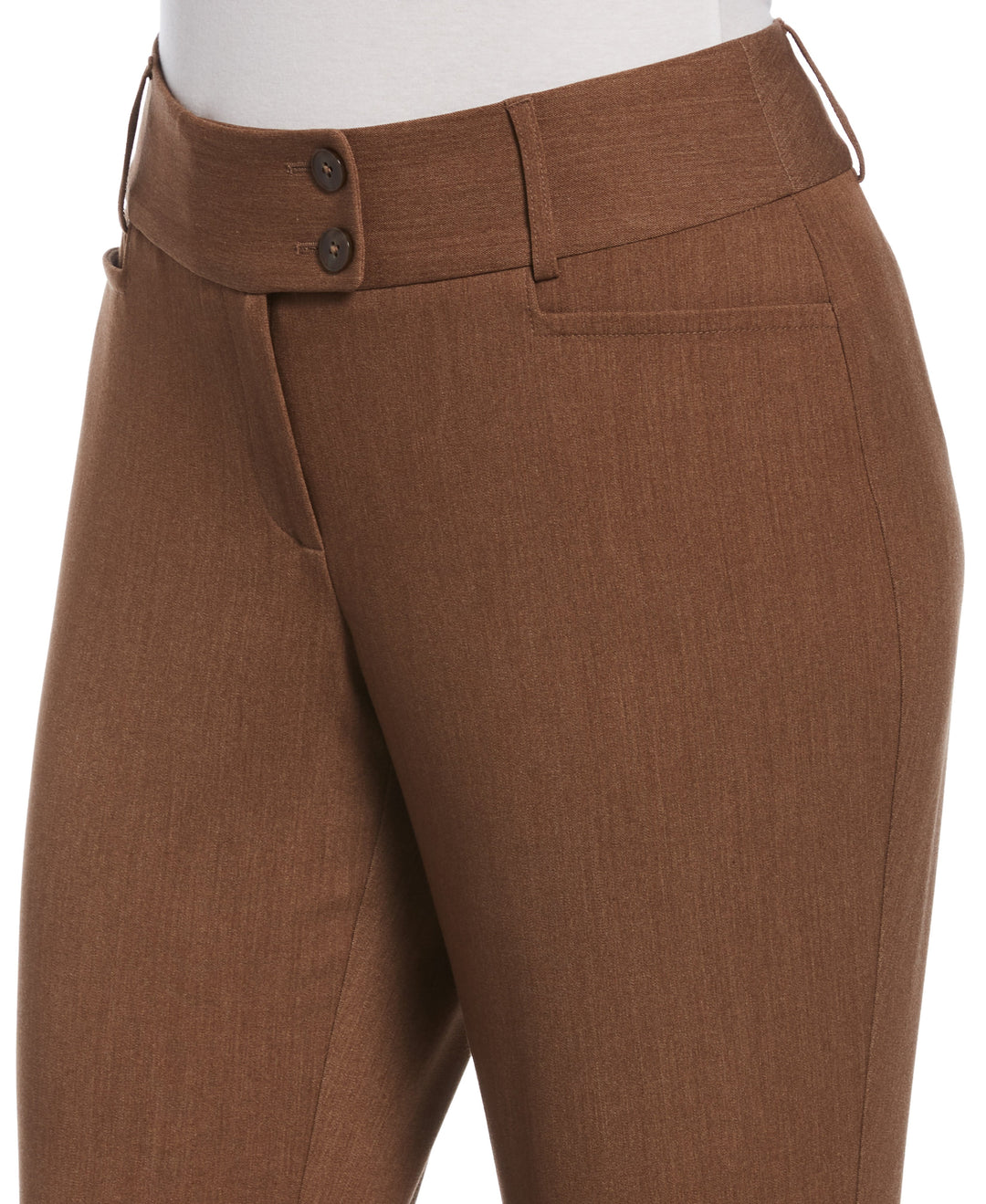 GABARDINE BOOTCUT PANT - CURVY FIT (Coffee Melange) 