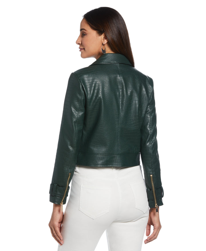 Faux Leather Moto Jacket (Envy) 