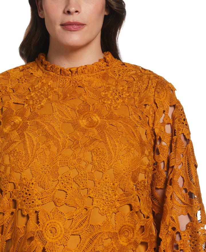 3/4 Sleeve Lace Top (Buckthorn Brown) 