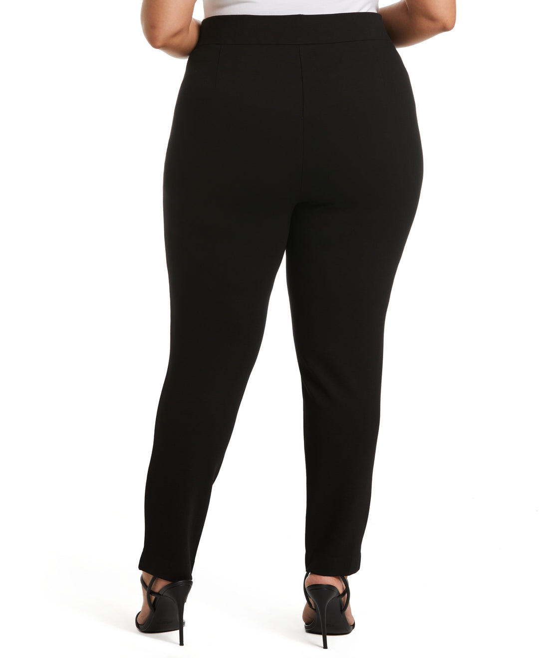 Classic Fit Pull-On Ankle Pant with Zipper Detail (Black) 