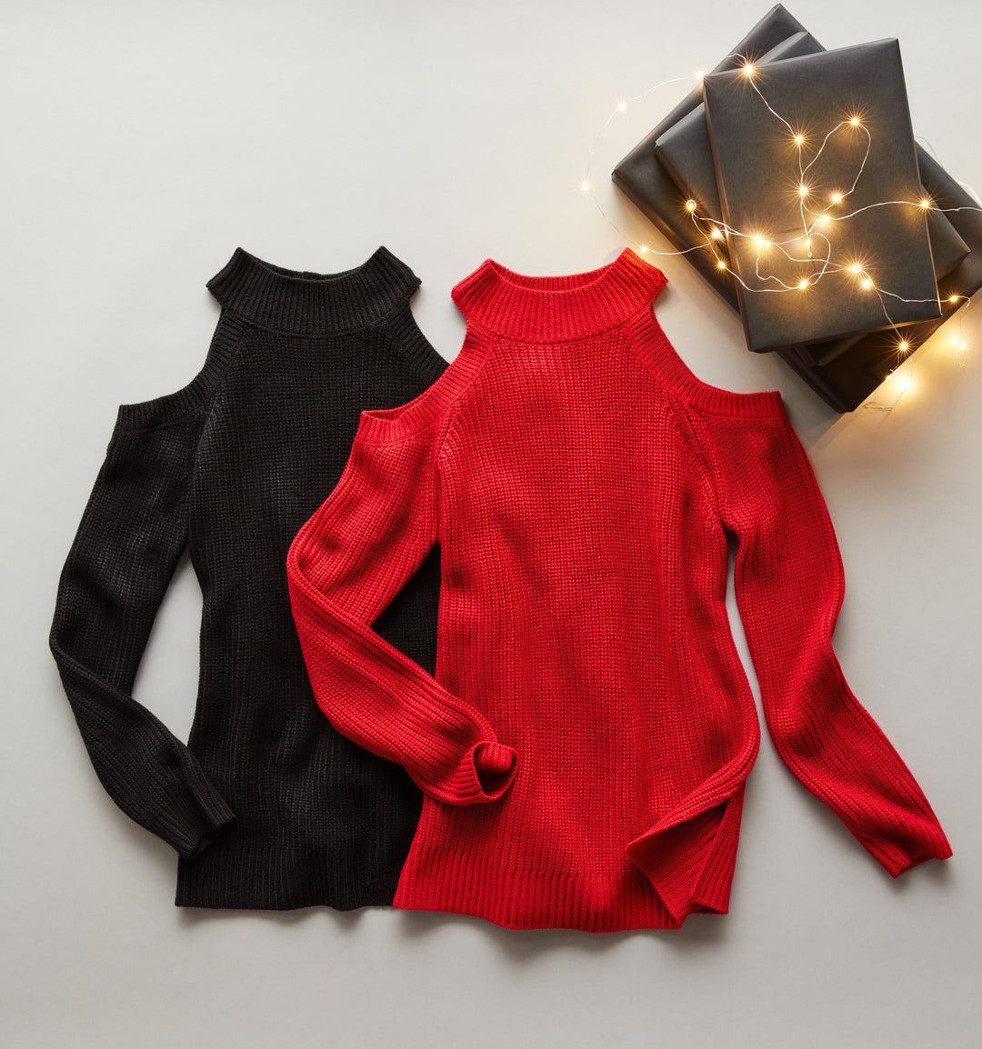 Cold Shoulder Sweater Tunic (Ruby)