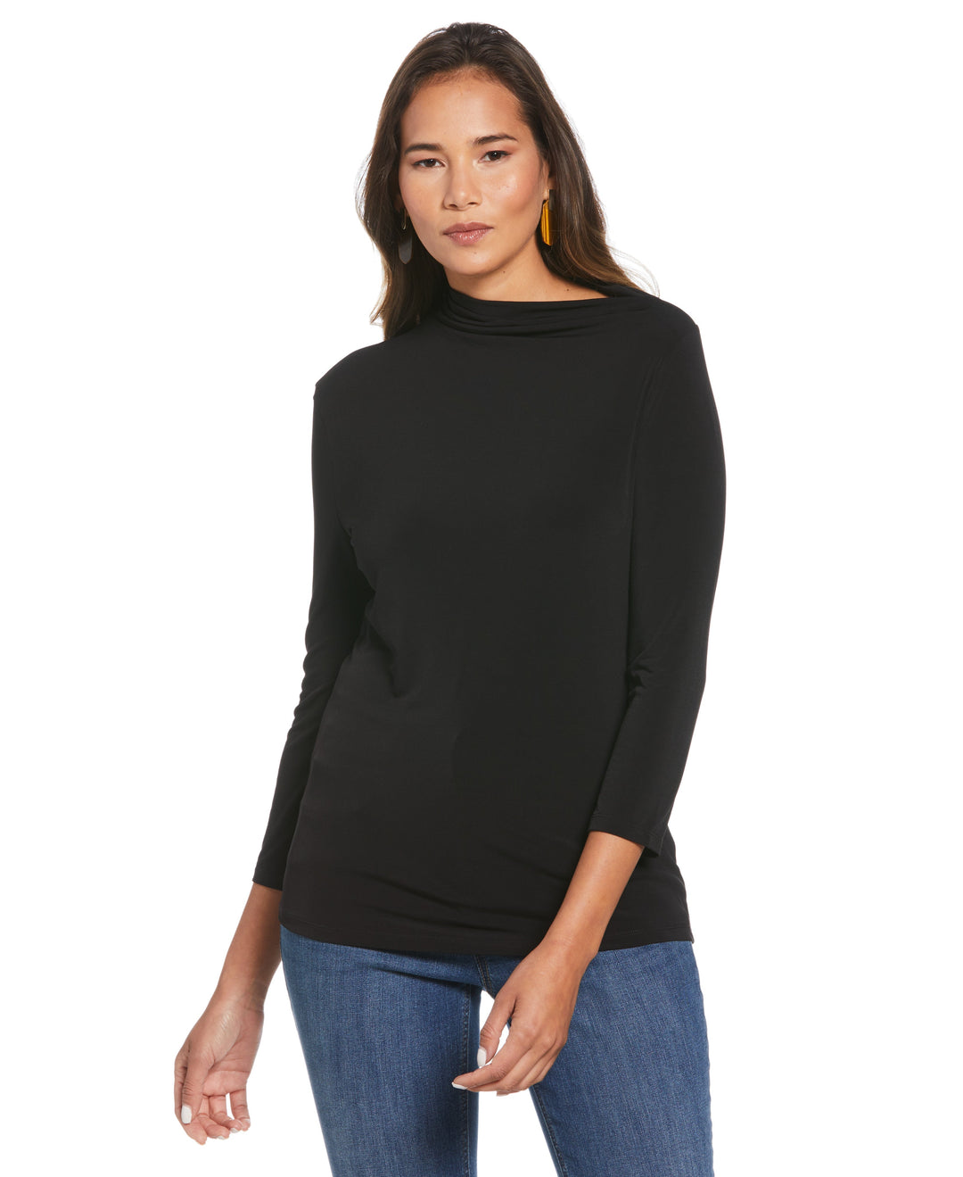 Draped Knit Top (Black)