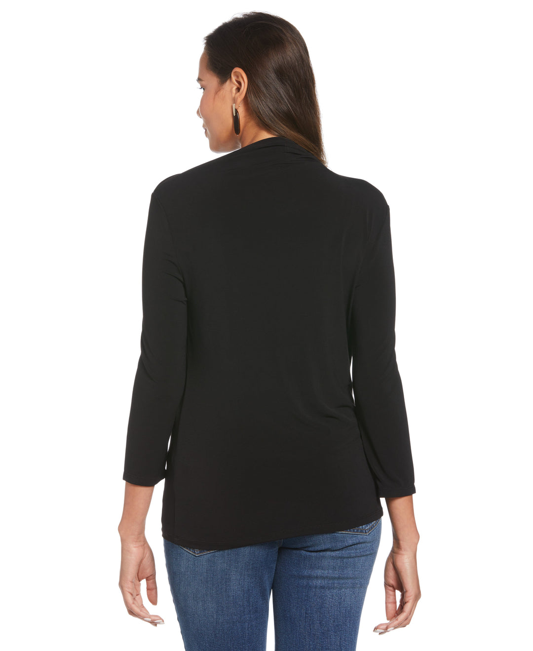 Draped Knit Top (Black) 