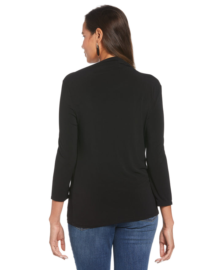 Draped Knit Top (Black) 
