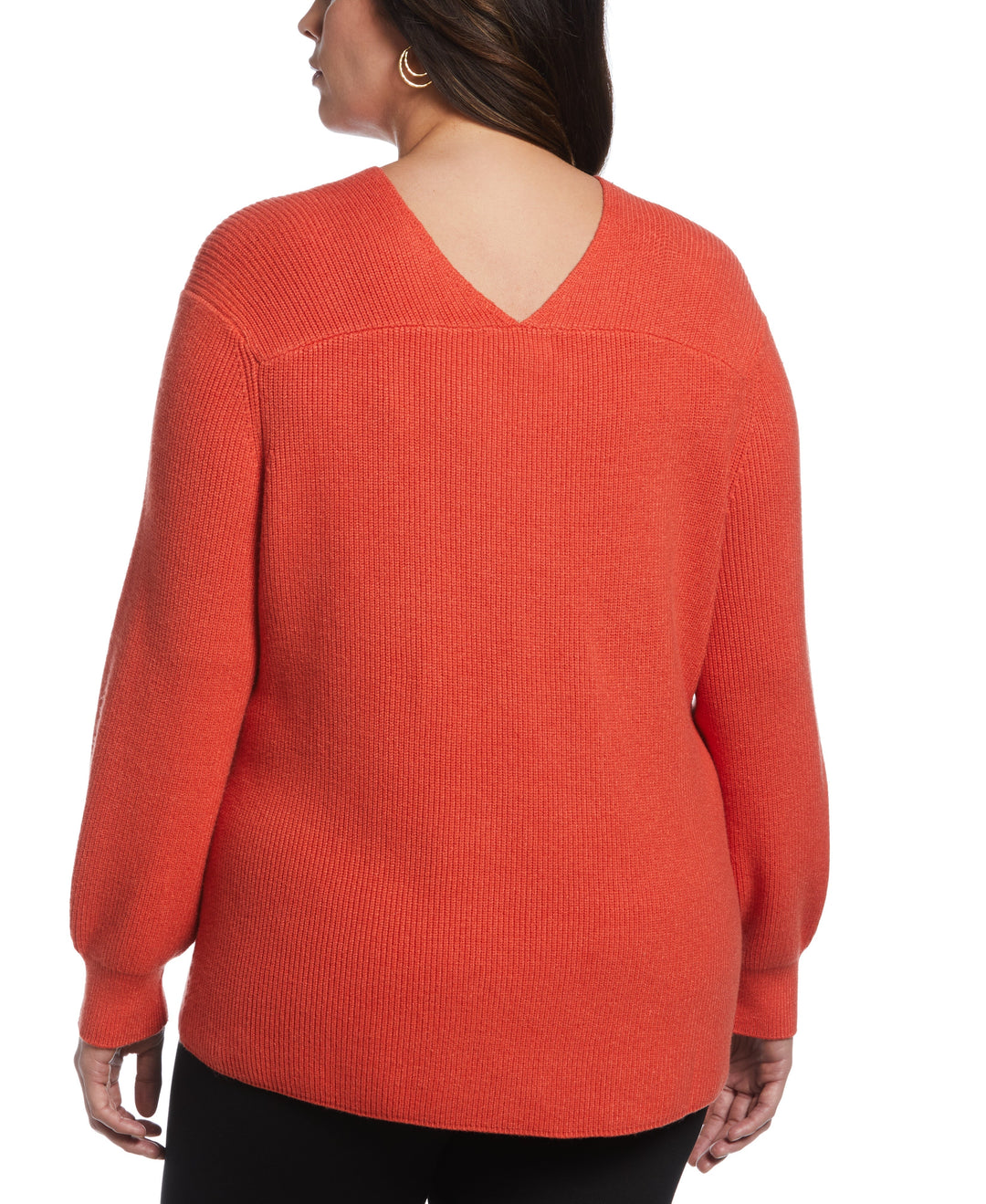 Essential Ribbed V-Neck Sweater (Sunrise) 