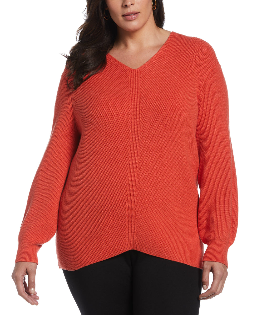 Essential Ribbed V-Neck Sweater (Sunrise) 