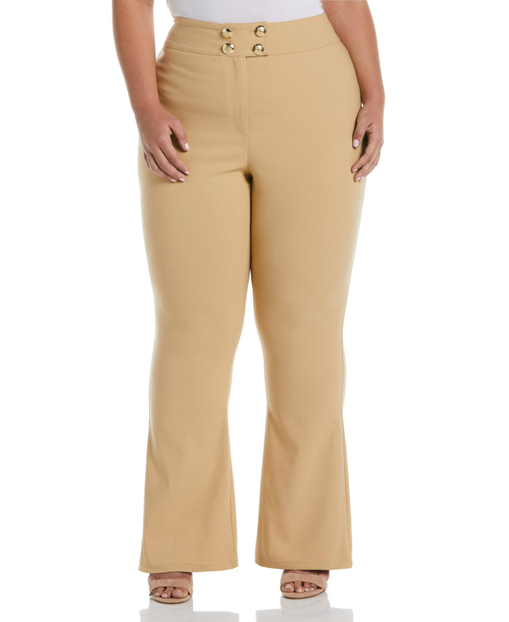Flare Leg Pant with Button Detail (Taos Taupe) 