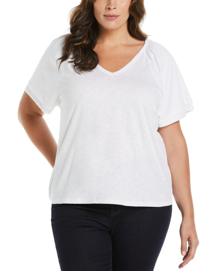 Flutter Raglan Sleeve Tee (White) 
