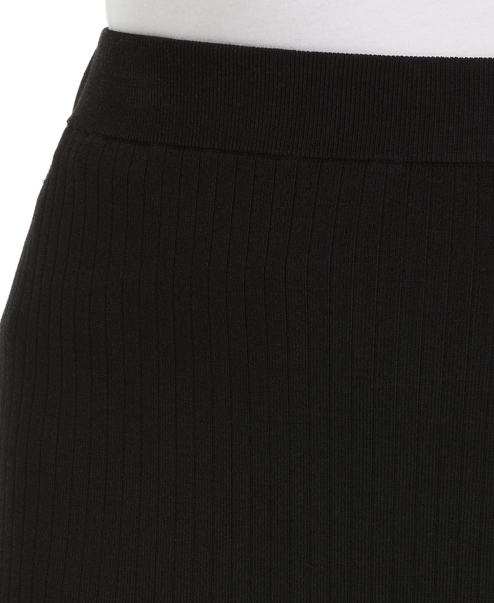 Mixed Rib Sweater Skirt (Black) 