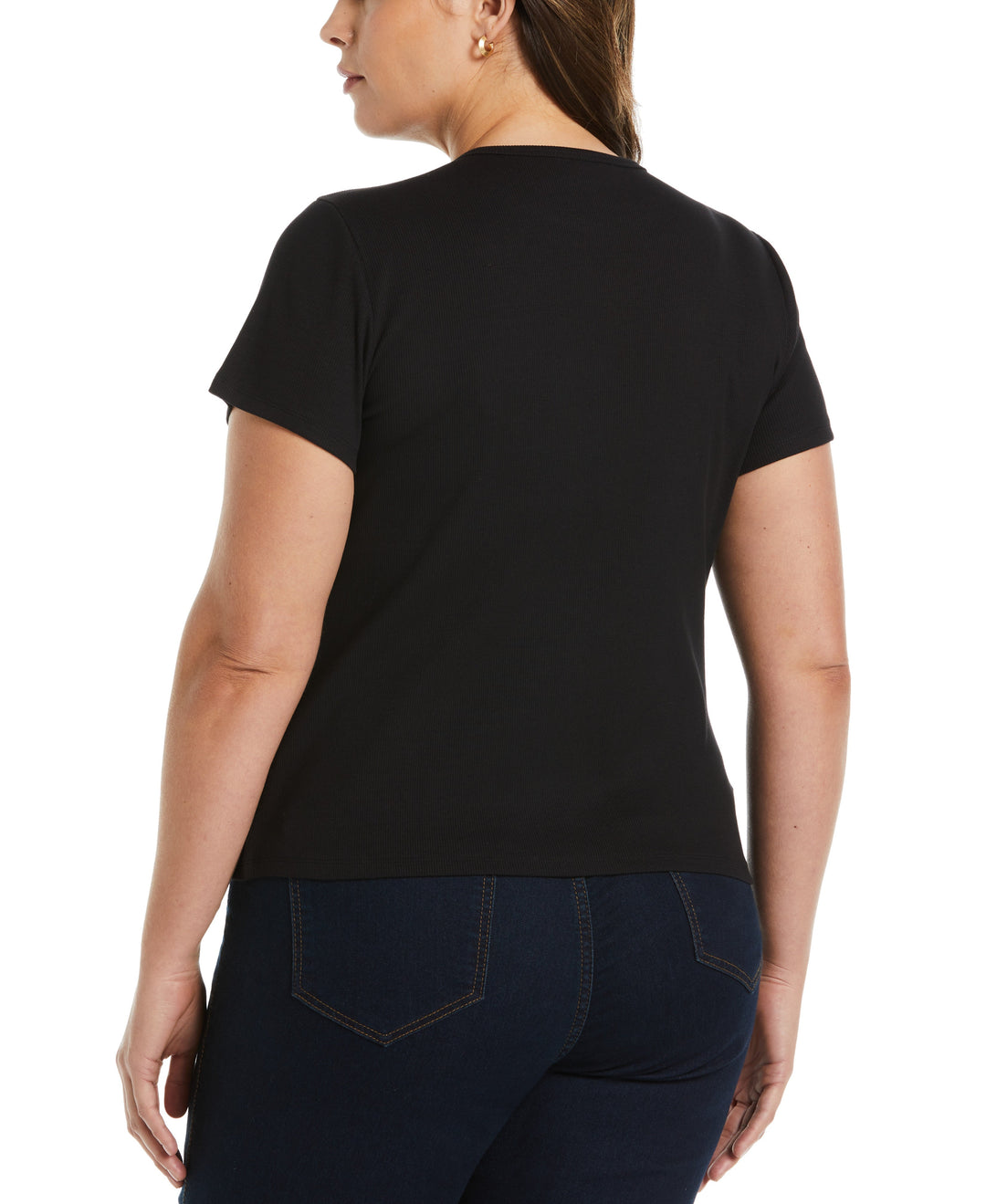 Ribbed Crew Neck Tee (Black) 