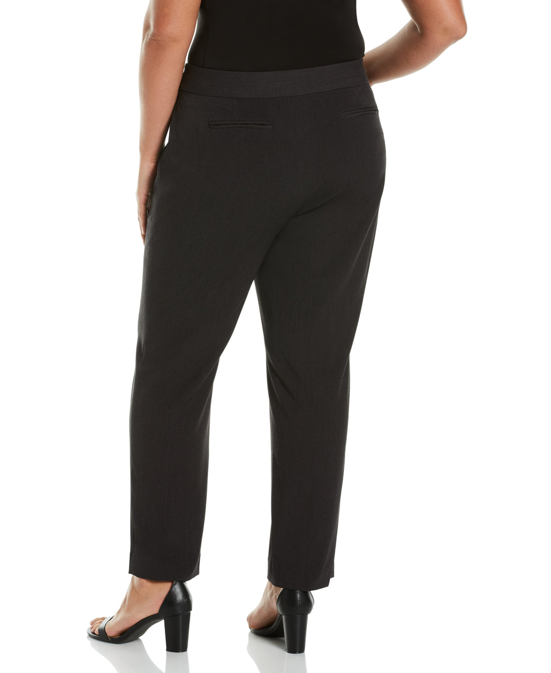 PLUS SLIM LEG STRETCH GABARDINE PANT - CURVY FIT (Graphite) 