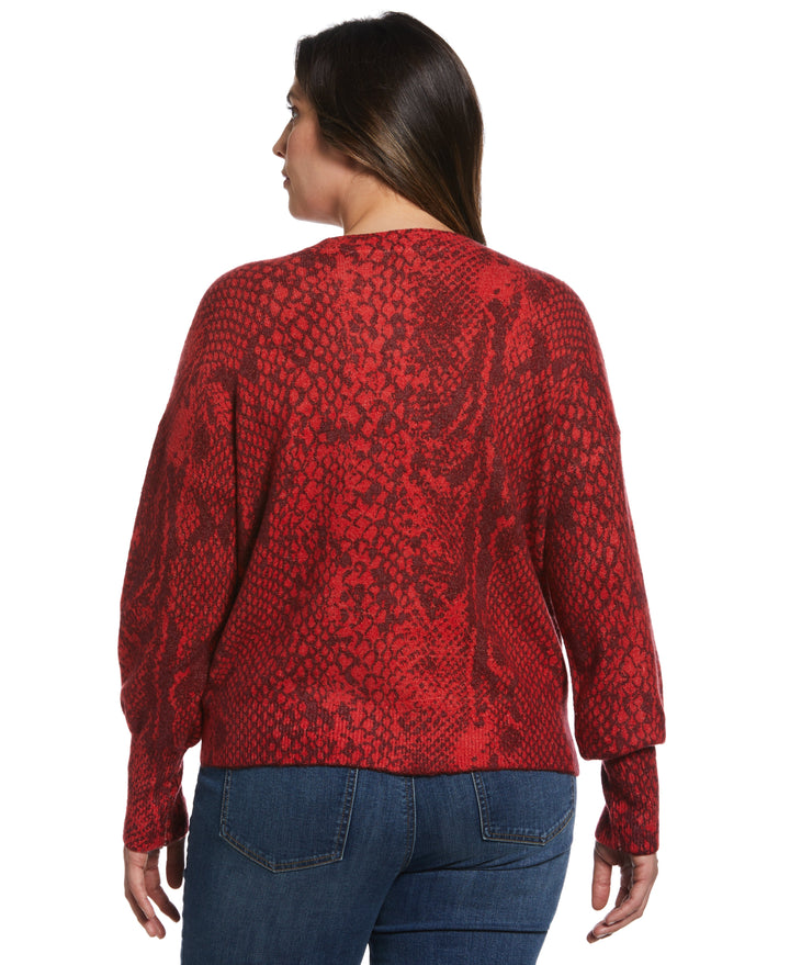 Slouchy Printed Sweater (Ruby) 