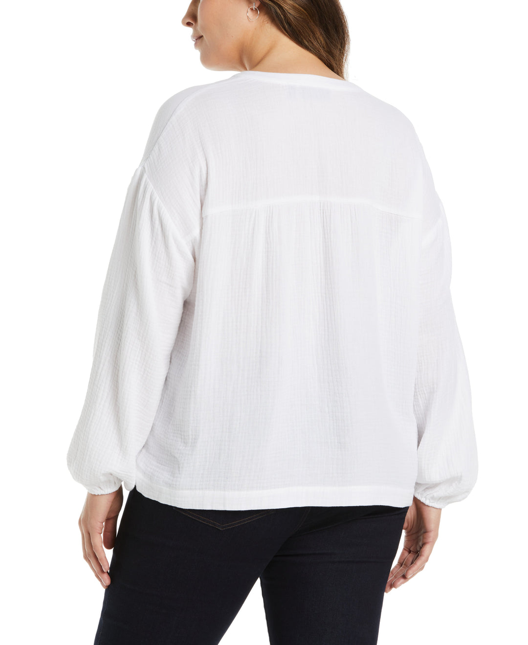 Solid Gauze Top (White) 