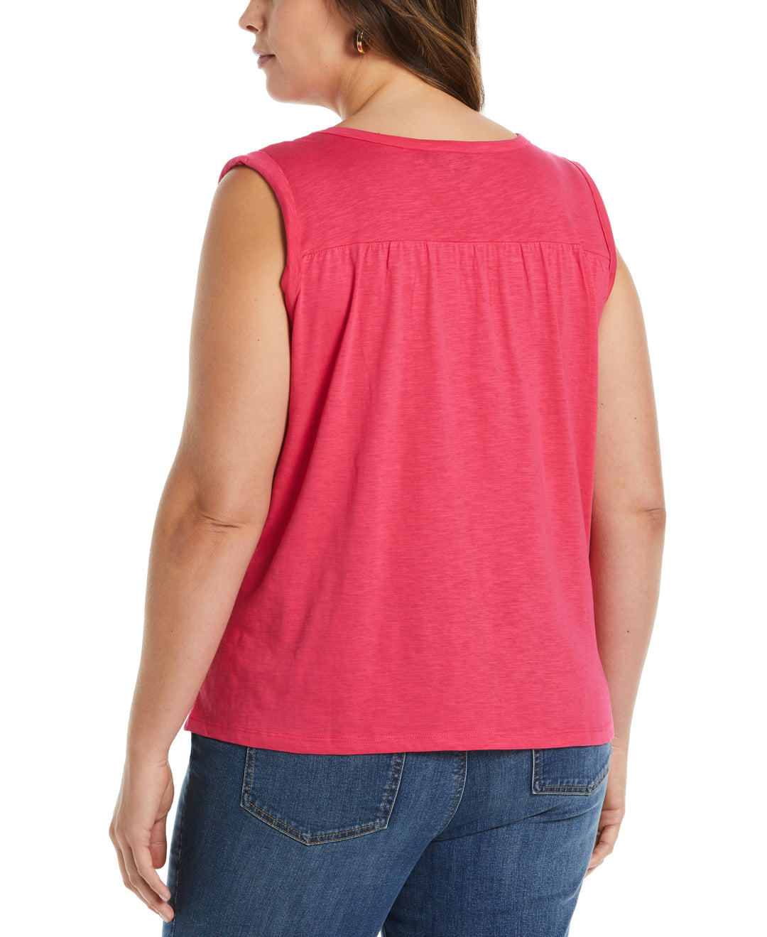 Solid Smocked V-neck Top (Innuendo) 