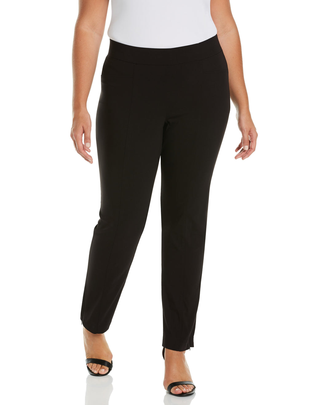 Plus Size Pull-On Slim Leg Pant - Comfort Fit (Black)