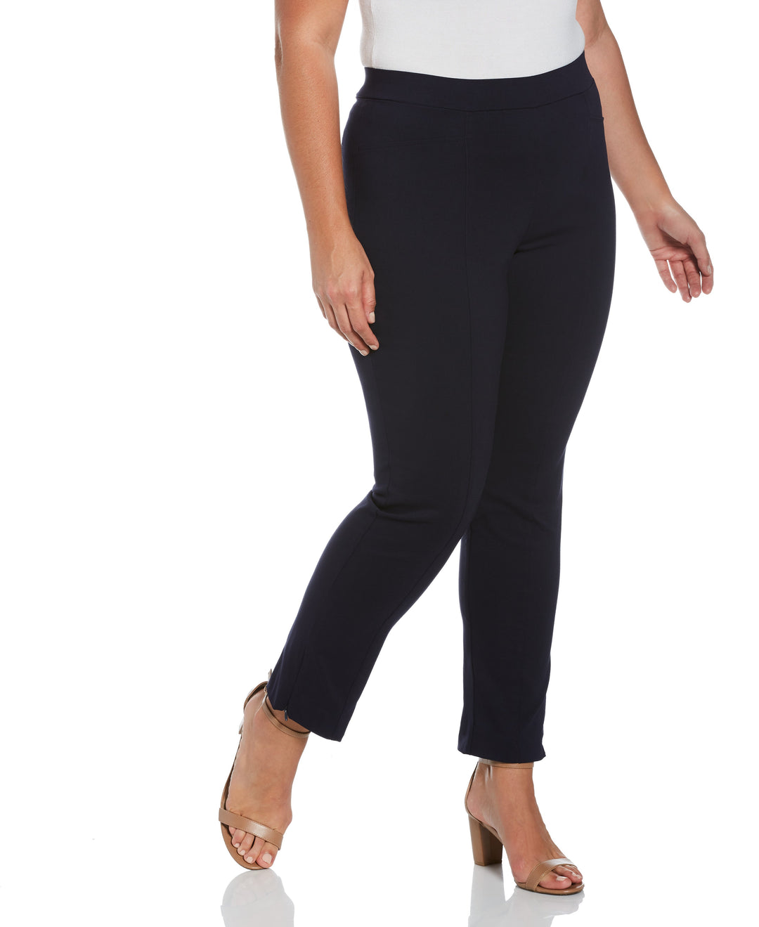 Plus Size Pull-On Slim Leg Pant - Comfort Fit (Navy)