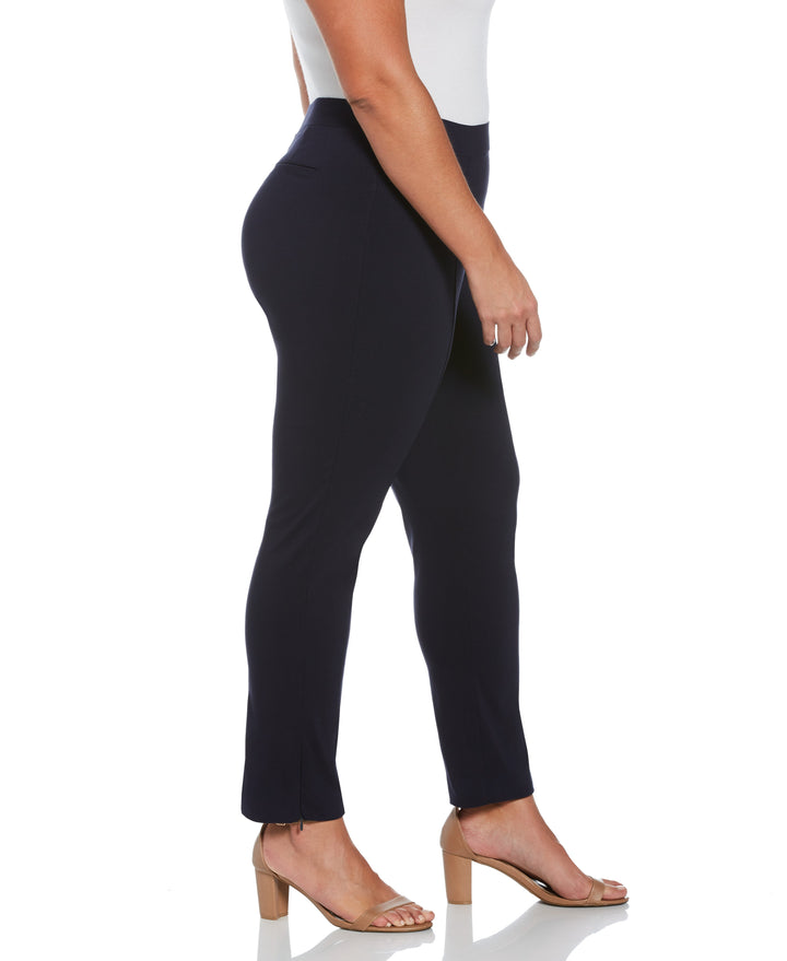 Plus Size Pull-On Slim Leg Pant - Comfort Fit (Navy)