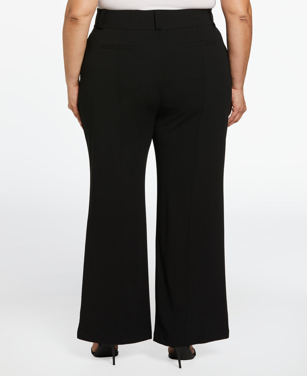 Wide Waistband Wide Leg Pant (Black) 