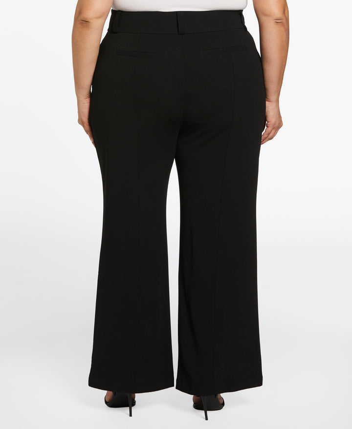 Wide Waistband Wide Leg Pant (Black) 