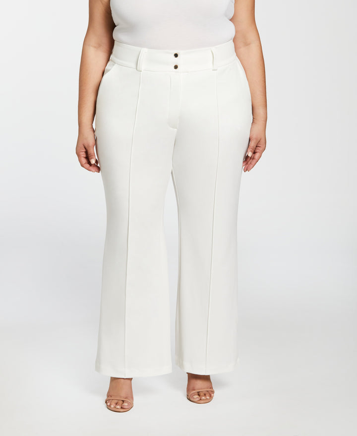 Wide Waistband Wide Leg Pant (Snow White) 