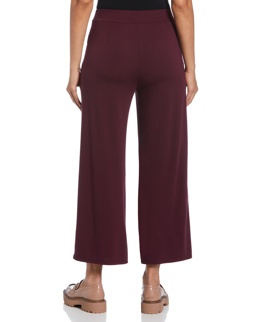 Ponte Knit Pull-On Crop Pant (Winetasting) 