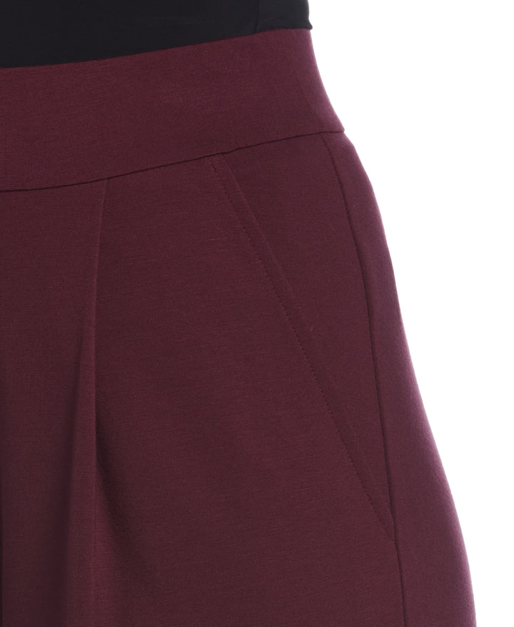 Ponte Knit Pull-On Crop Pant (Winetasting) 