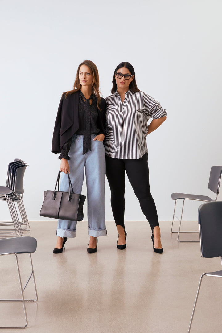 Ponte Knit Pull-On Stirrup Legging (Black)