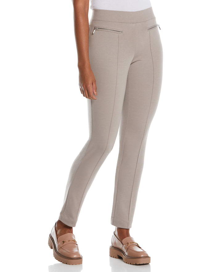 PONTE KNIT SLIM LEG PANT - COMFORT FIT (Summer Straw)