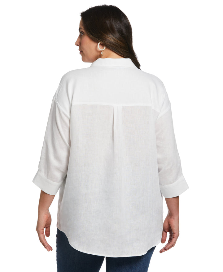 Popover Linen Shirt (White) 