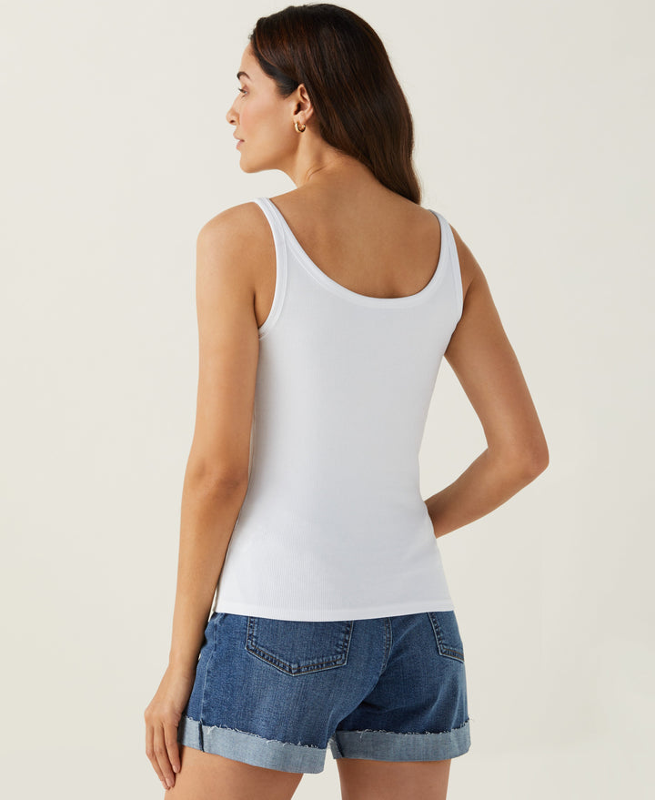 Ribbed Tank Top (White) 