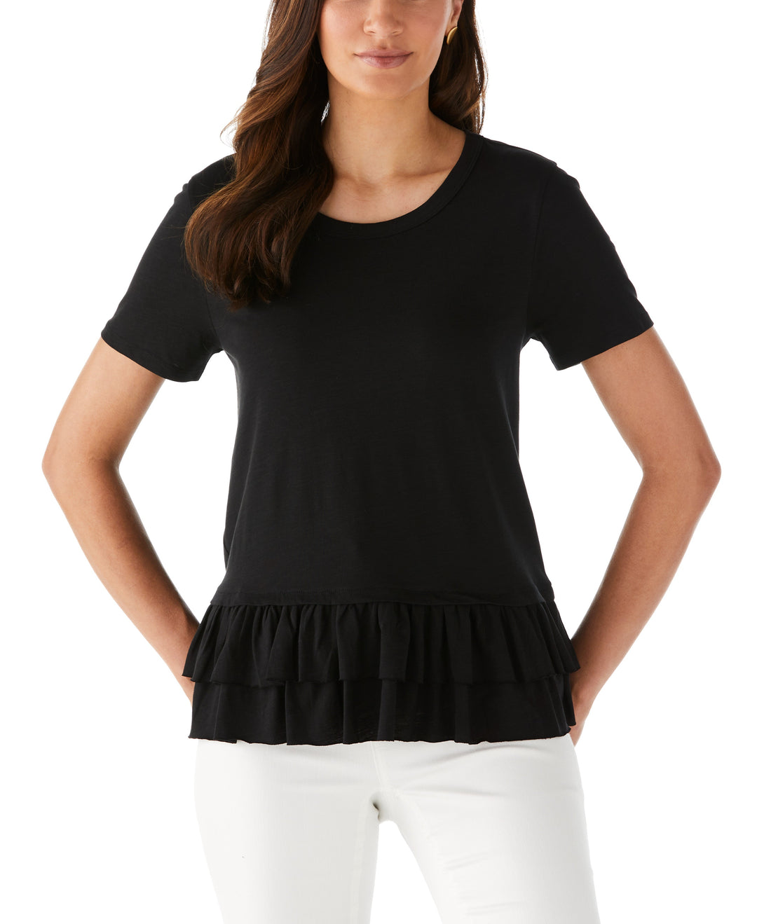 Ruffle Tee (Black) 