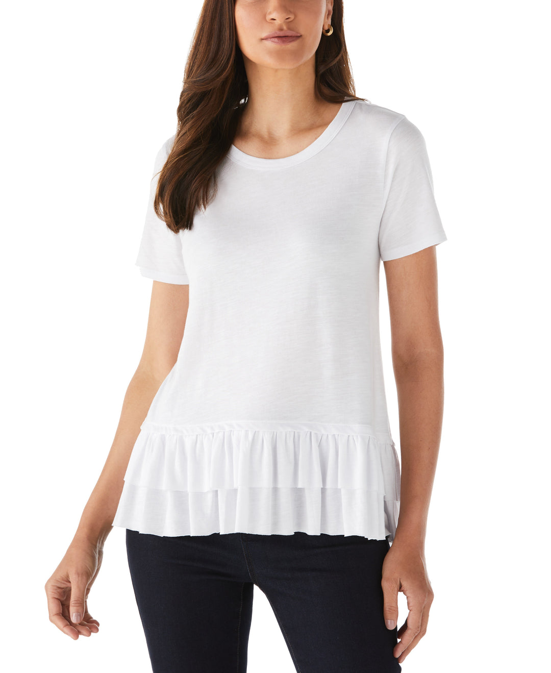 Ruffle Tee (White) 
