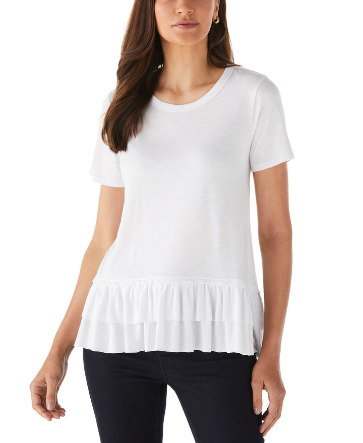 Ruffle Tee (White) 