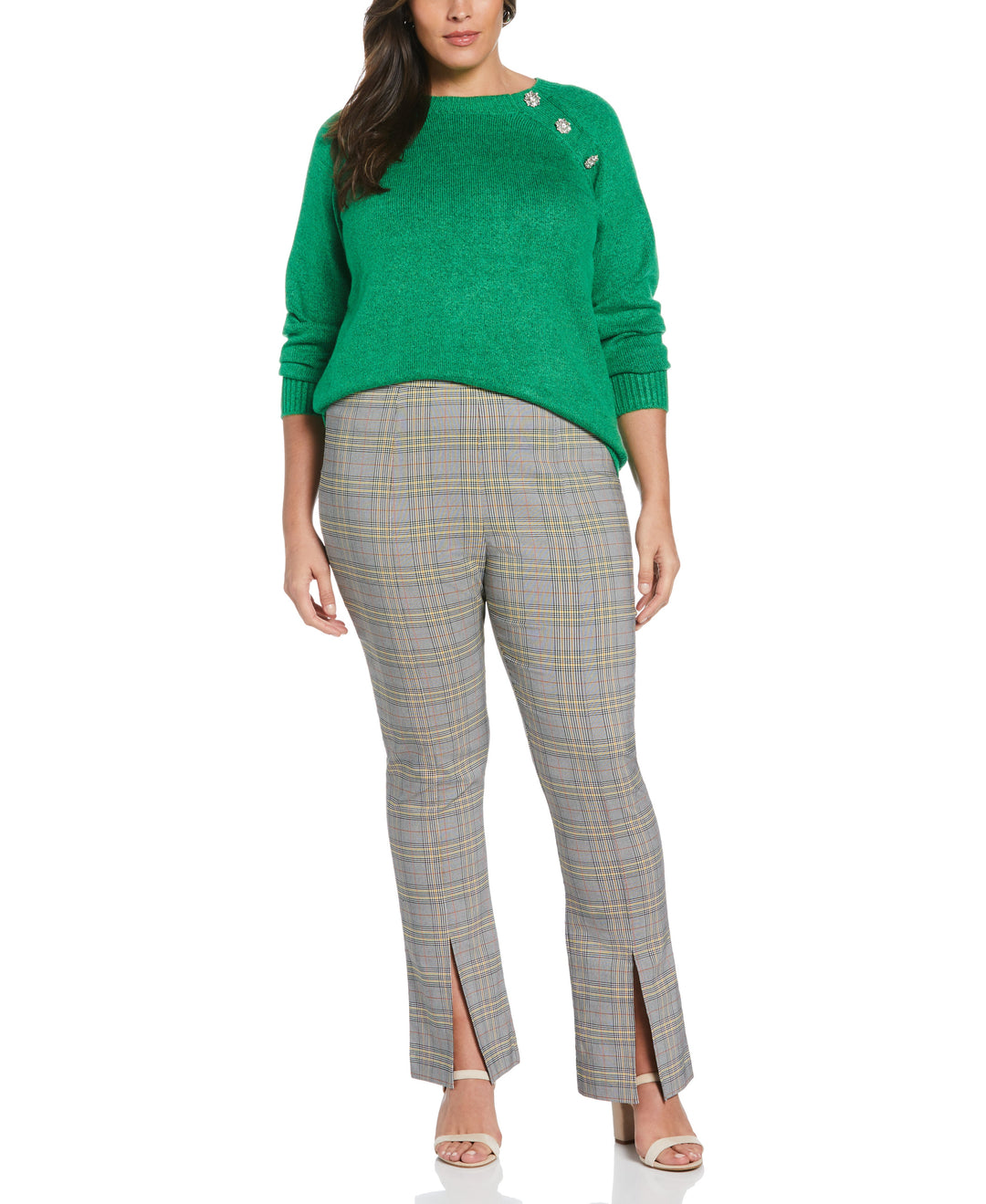 Slit Front Pull-On Pant (Black) 